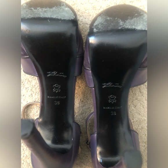 Purple platform heel LONGCHAMP - Picture 3 of 6